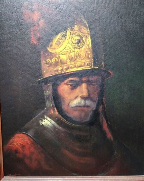 Tablou reproducere Omul cu coif de aur, dupa Rembrandt